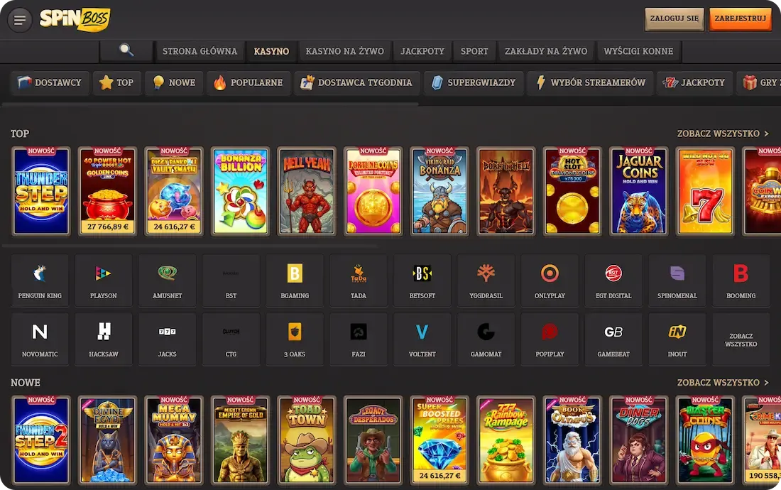 SpinBoss Casino – gry i automaty